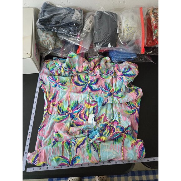 Stella Parker Multicolor Palm Tree Sleeveless Mini Dress Size Medium Beach Boho - Picture 6 of 8